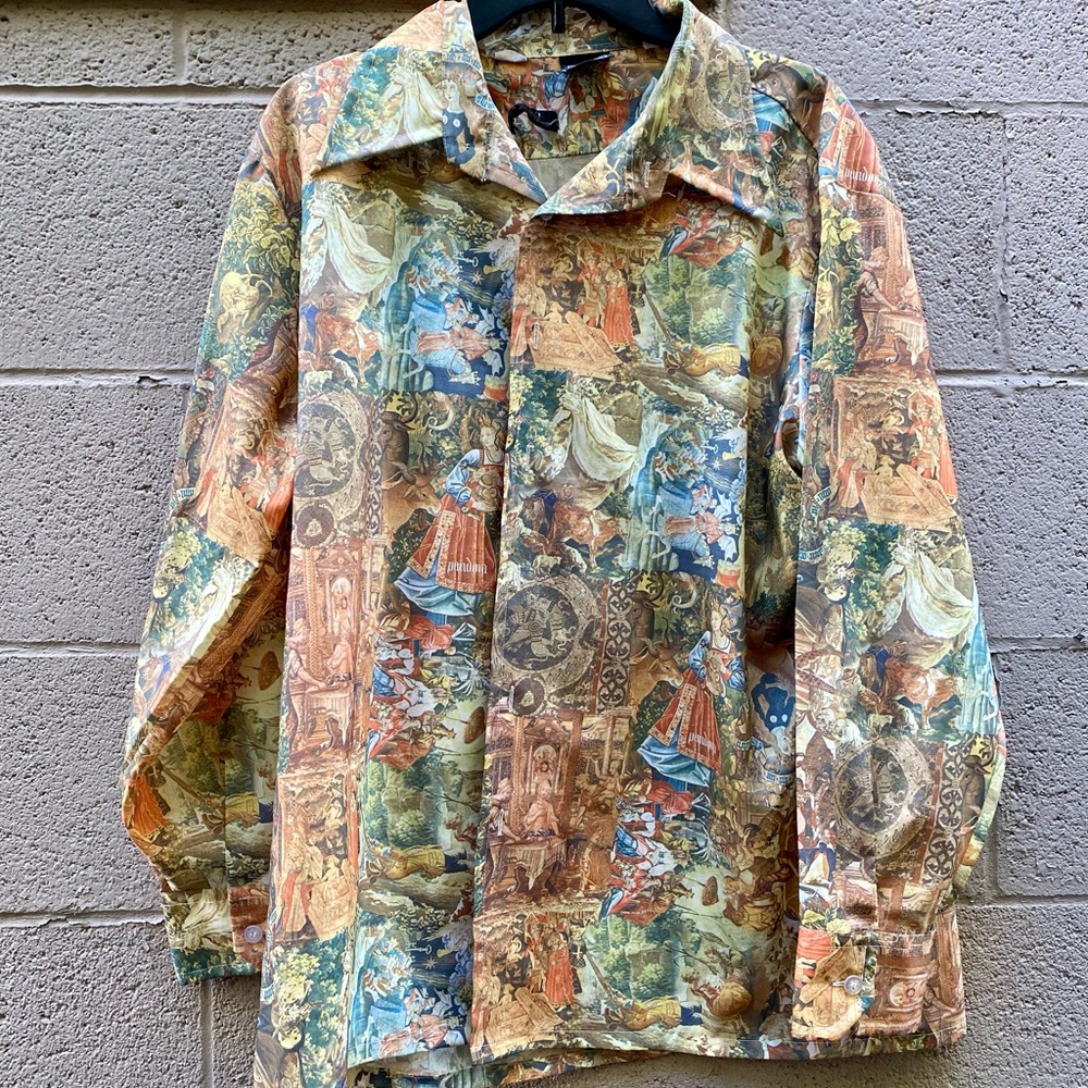 Vintage Renaissance Print Men's Dress Shirt
